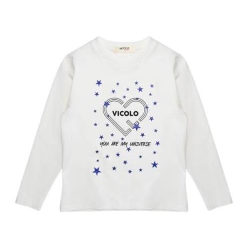 Børn Langærmet Glitter Stjerne T-shirt
