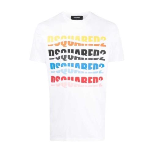 Multifarvet Logo Bomuld T-shirt
