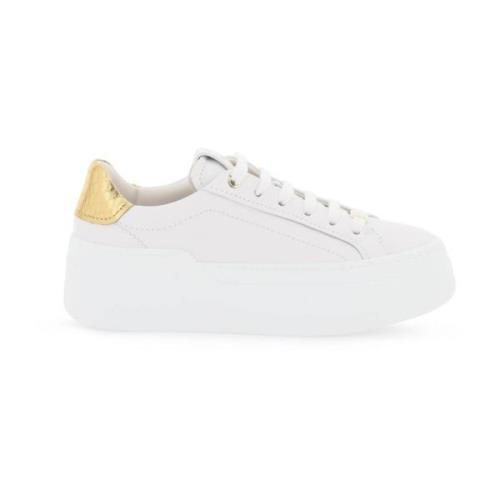 Læder Platform Sneakers med Reptil Print