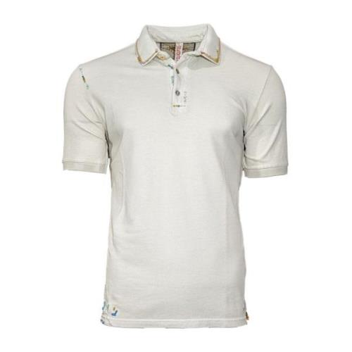 Grå Piqué Polo Shirt med Kort Ærme