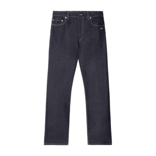 Blå Denim Jeans med Broderet Logo