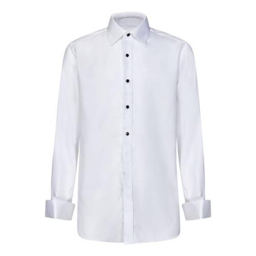 Hvid Bomuld Fransk Manchet Skjorte