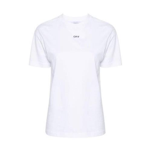 Hvid Logo Print T-shirt