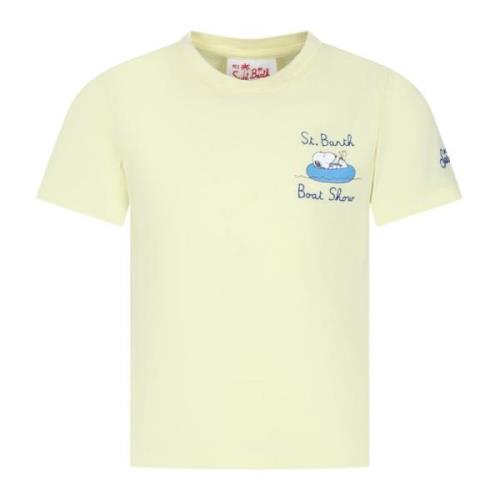Gul Snoopy Print Bomulds T-Shirt