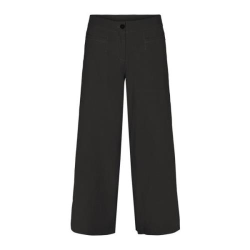 Laurie Lester Loose Crop Trousers Loose 100654 99128 Black