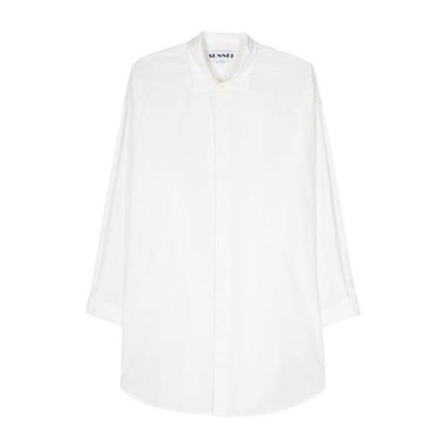 Hvid Bomuld Oversized Skjorte