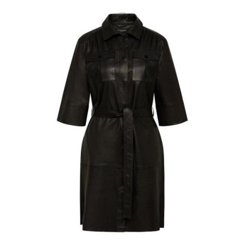 Bruuns Bazaar Women Softbbmarica Leather Dress Dress Bbw3884 Black