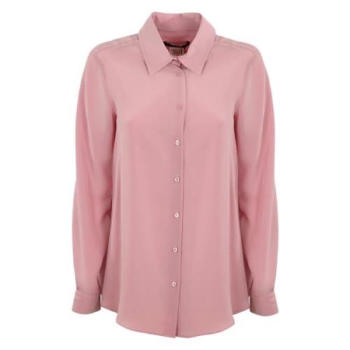 Silke Pink Skjorte Crepe de Chine