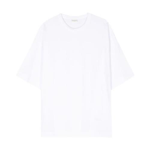 Hvid Bomuld Rund Hals T-shirt