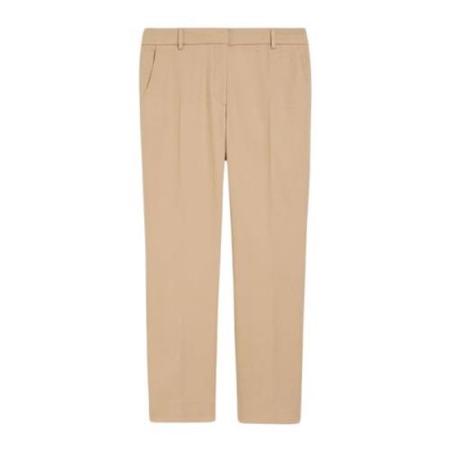 Beige Bomuld Stretch Cigaret Bukser