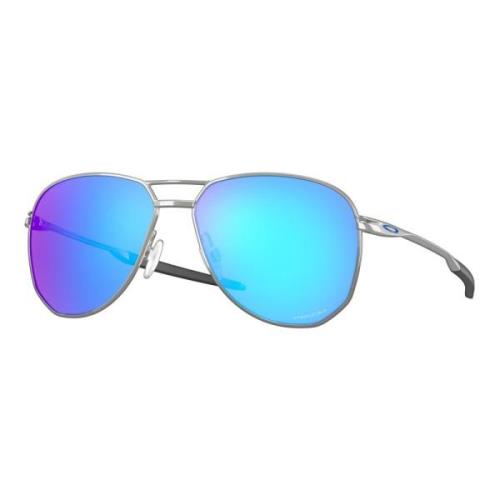 Contrail Sunglasses in Satin Silver/Prizm Sapphire