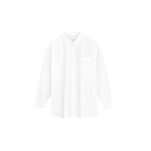 Klassisk Hvid Bomuldspoplin Skjorte
