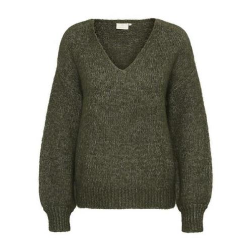 Forest Night Melange V-Neck Sweater