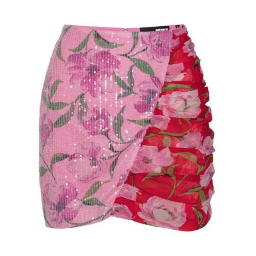 Blomstret Paillet Mini Nederdel