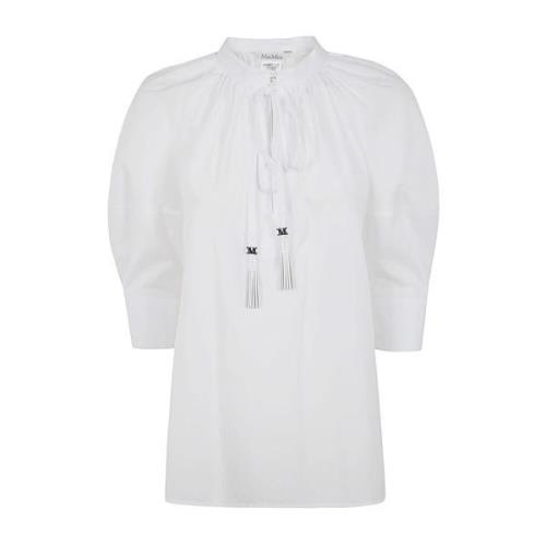 Optisk Hvid Tørklæde Skjorte