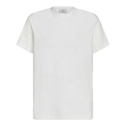 Hvid Paisley Print Bomuld T-shirt