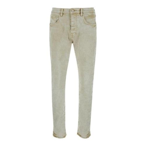 Slim-Fit Beige Jeans