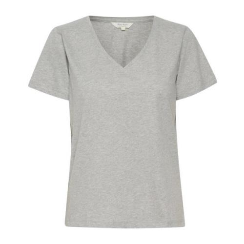 Grå Melange Bomuld T-Shirt