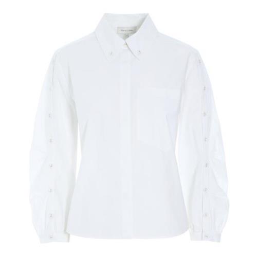 Stilfuld hvid bomuldsskjorte