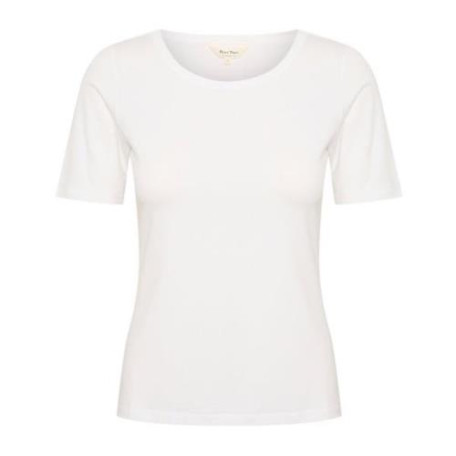 Hvid Bådhals T-Shirt