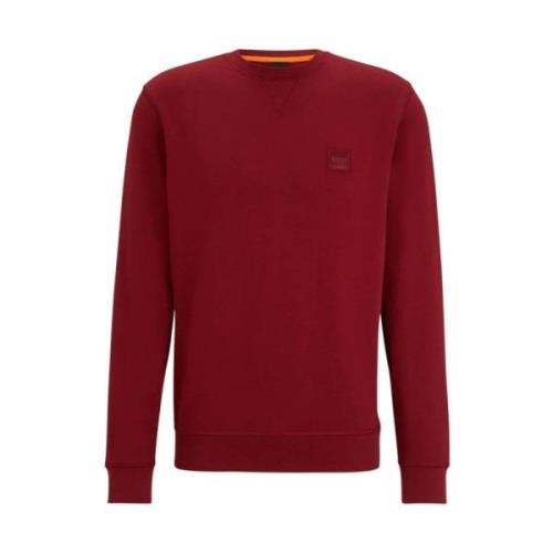 Rød Bomuldssweater - Rund Hals