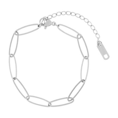 Passion Waterproof Oval Delicate Link Bracelet Silver Plating