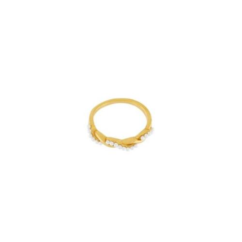 Joy Waterproof Twisted Pearl Ring 18K Gold Plating