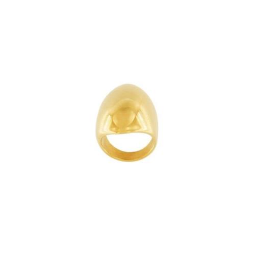Courage Waterproof Chunky Oval Statement Ring 18K Gold Plating