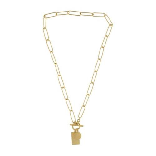 Courage Waterproof T-Bar Geometric Link Necklace 18K Gold Plating