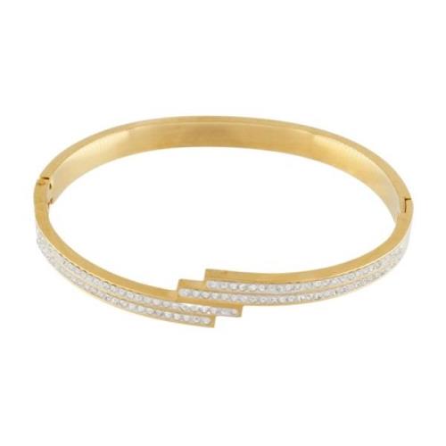 Joy Waterproof Multi Row Bangle CZ Clear 18K Gold Plating