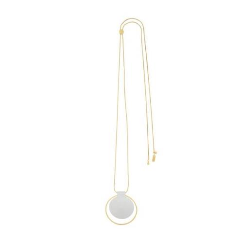 Vanity Adjustable 2 Tone Circle Necklace Gold Plating