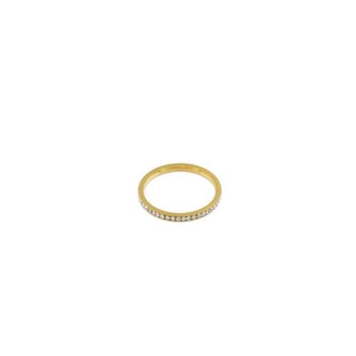 Joy Waterproof Clear CZ Simple Ring 18K Gold Plating