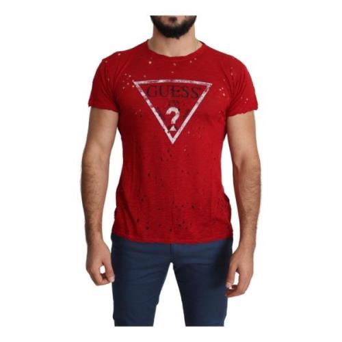 Rød Bomuld Rund Hals T-shirt Italien