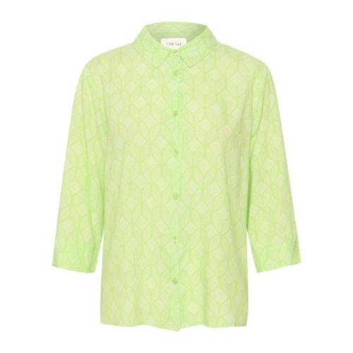 Cream Crtiah Shirt Fingerprint Green