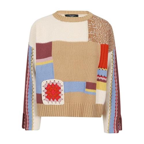 Multifarvet Bomuld Hæklet Sweater