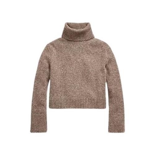 Brun Melert Wool-Cashmere Roll Neck Jumper