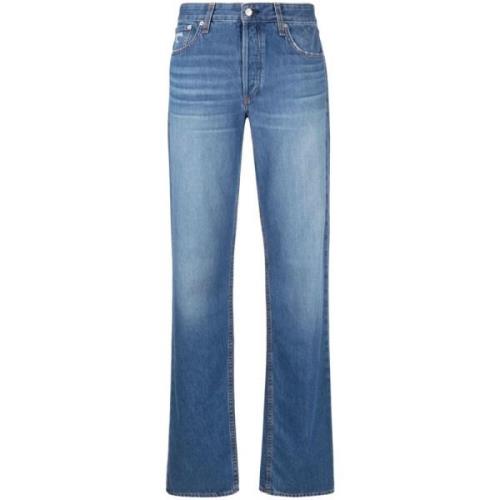 Blå Straight Jeans til Kvinder