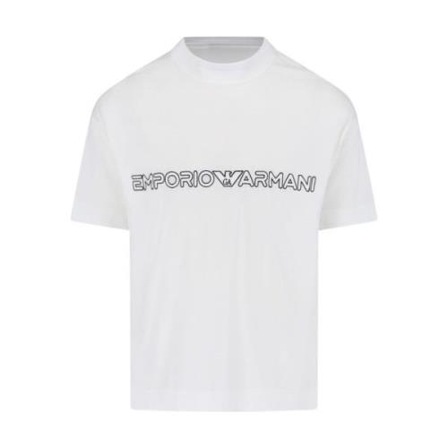 Hvid Logo Bomuld T-shirt Kort Ærme