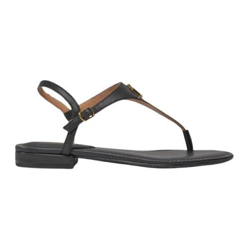 Sort læder Ellington sandaler logo