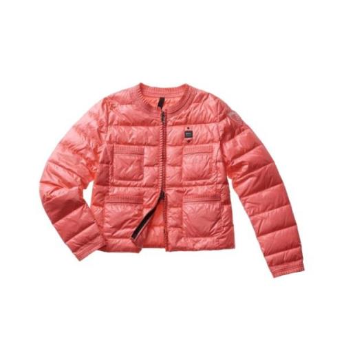 Pink Syntetisk Puffer Frakke