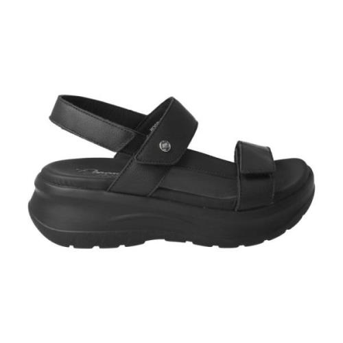 Sort læder komfort sandal