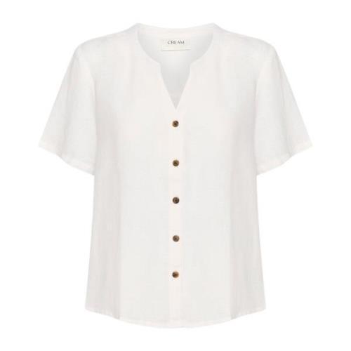 Cream Crbellis Linen Shirt Bluser 10611578 Snow White