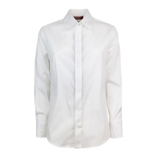 Hvid Bomuld Stretch Skjorte