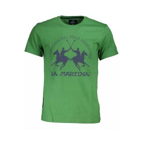 Grøn Bomuld T-Shirt, Korte Ærmer, Normal Pasform, Rund Hals, Print, Lo...