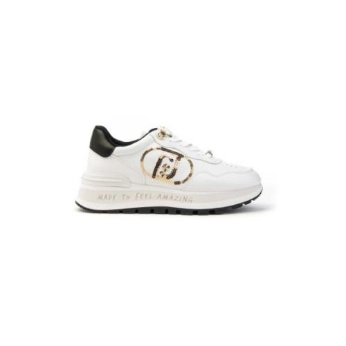 Fantastiske 20 Hvide/Guld Paillet Logo Sneakers