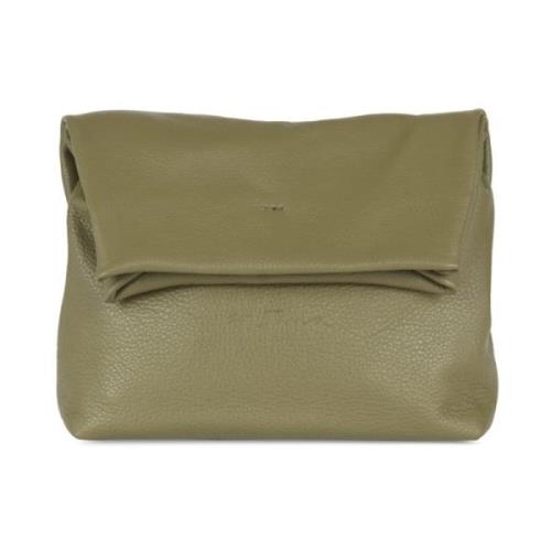 Delhi, oliven læder clutch