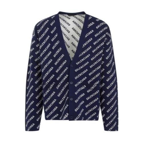 Navy White All-Over Cardigan