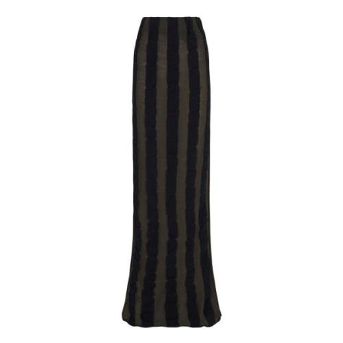 Winona, khaki og sort strikket nederdel