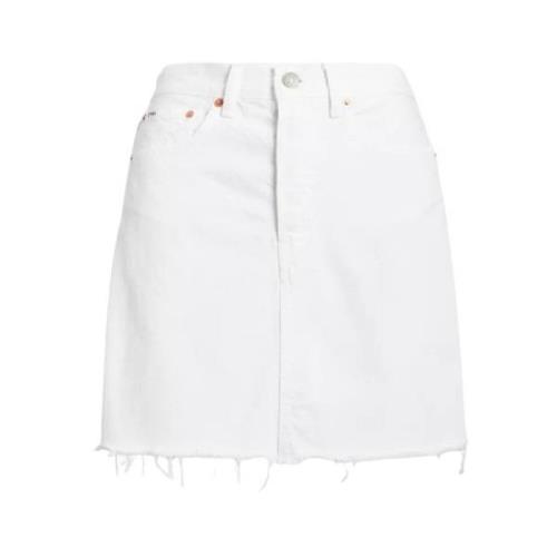 Hvid Mini Nederdel med Logo