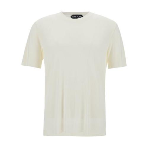 Hvid Crewneck T-shirt Lyocell Blanding